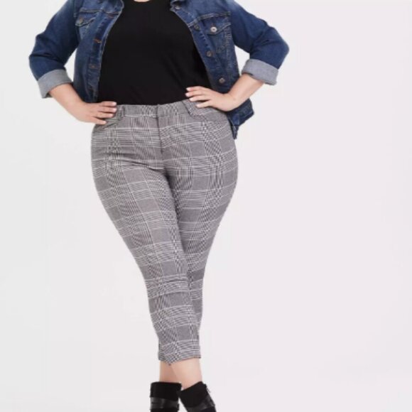 Modern Millennium Stretch Ankle Pant - Black Plaid Houndstooth - Size 24 - Picture 2 of 14